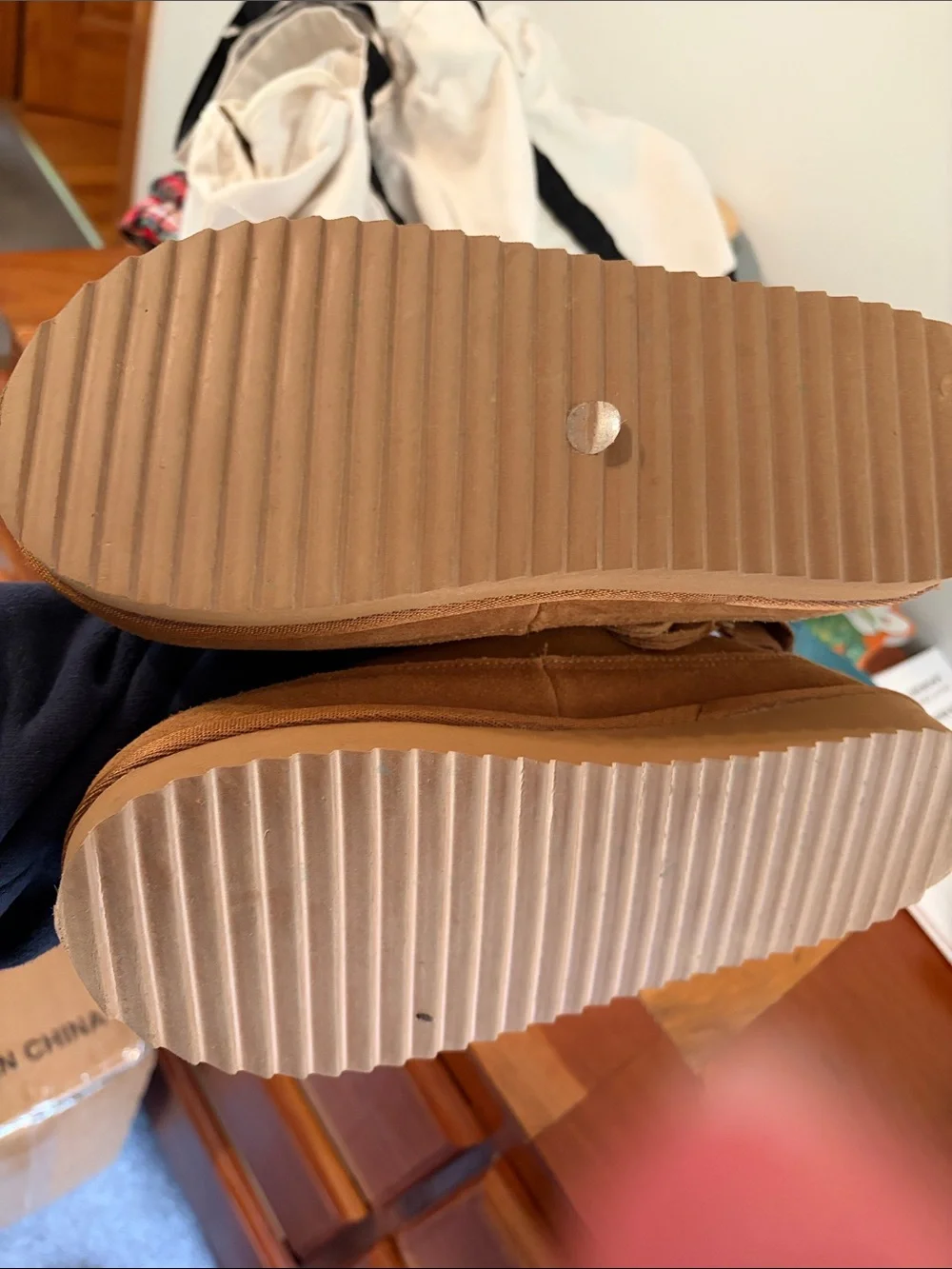 Women's Suede Backstrap Clogs in Tan - Picture 3 of 7